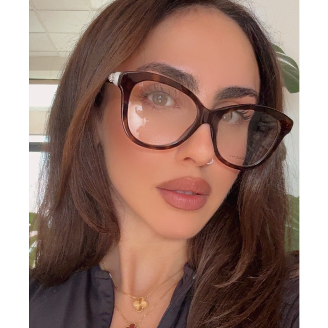 New Givenchy Gv50089i Cat Eye Pearl Brown Crystal Frames